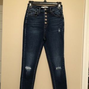Kancan Destroyed Dark-wash Jeans